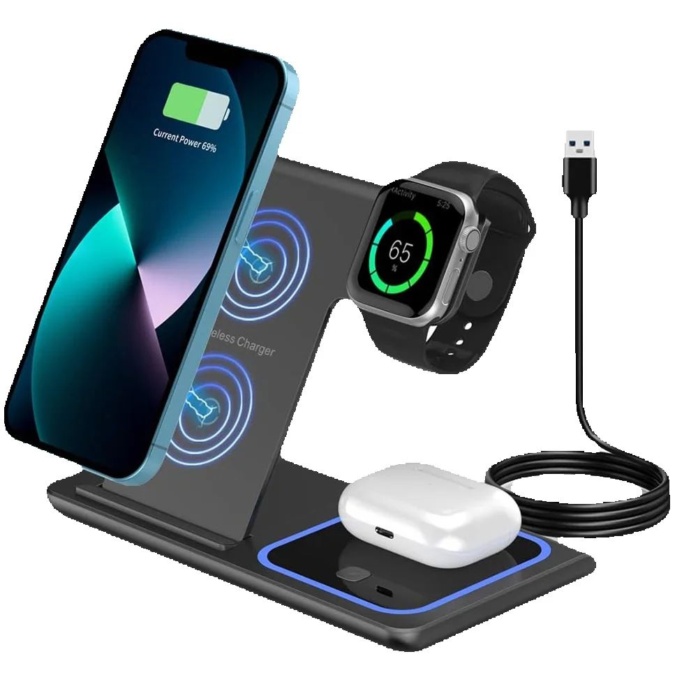 Smartwatch Ac - 15W 3 in 1 LED Fast