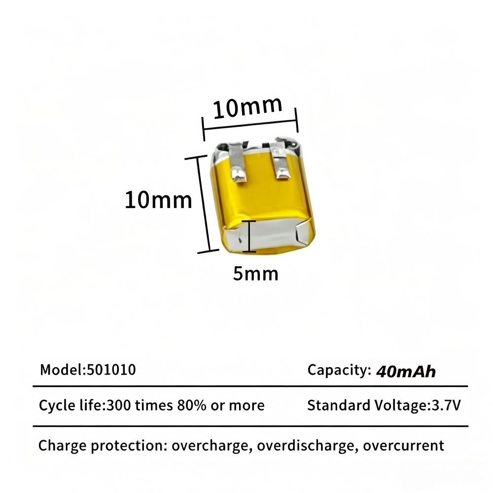 501010 Battery 3.7V 40mAh Lipo - Smartwatch Headset recension och pris