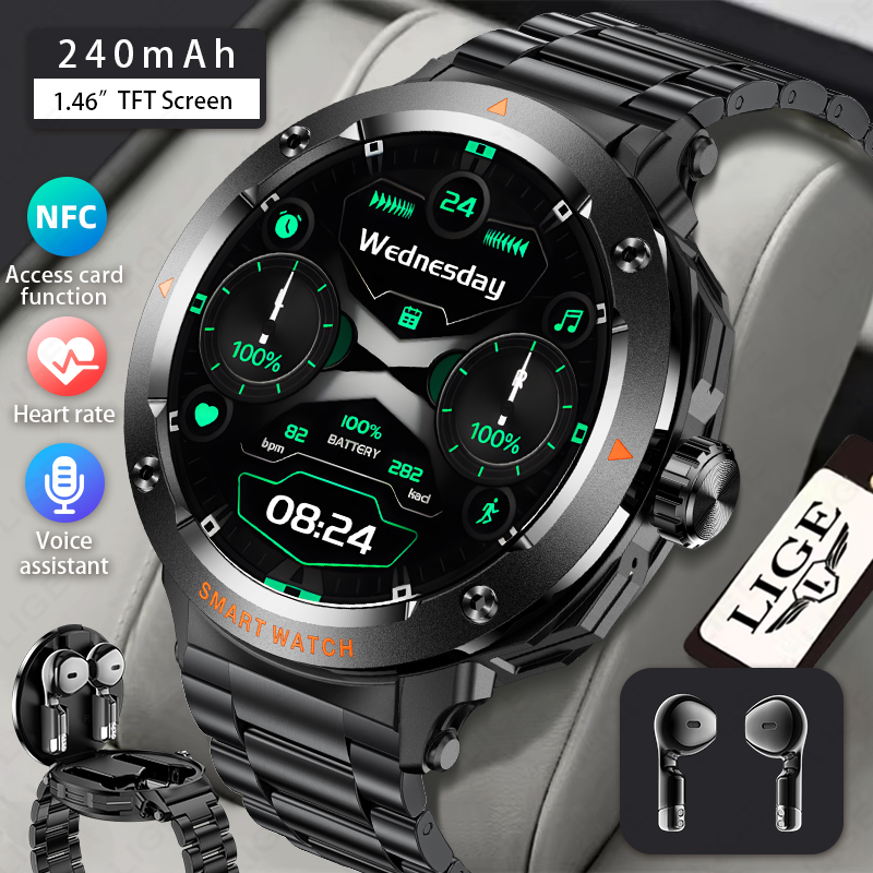 LIGE Men Earphone Smart Watch  - Smartwatch Headset recension och pris