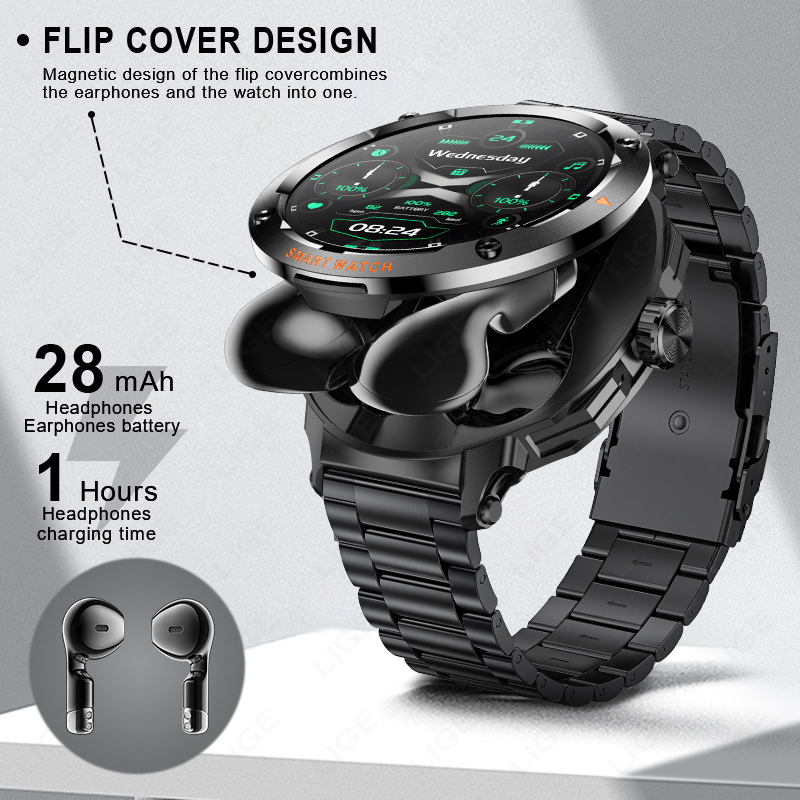 LIGE Men Earphone Smart Watch  - Smartwatch Headset recension och pris