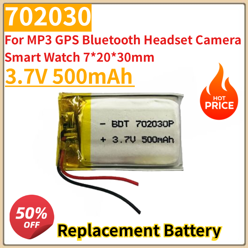 New 3.7V 500mAh 702030 Lithium - Smartwatch Headset recension och pris