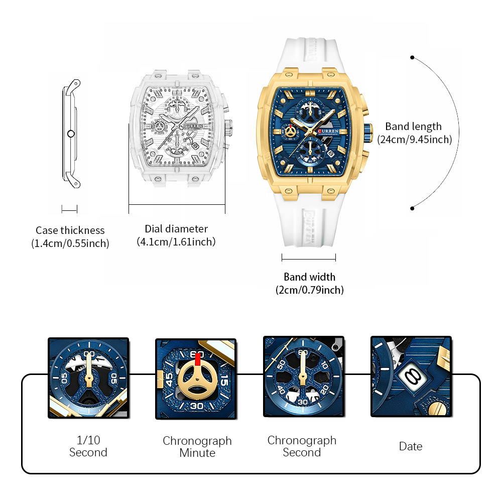 CURREN Luxury Vintage Watch fo - Accessories With Watch recension och pris