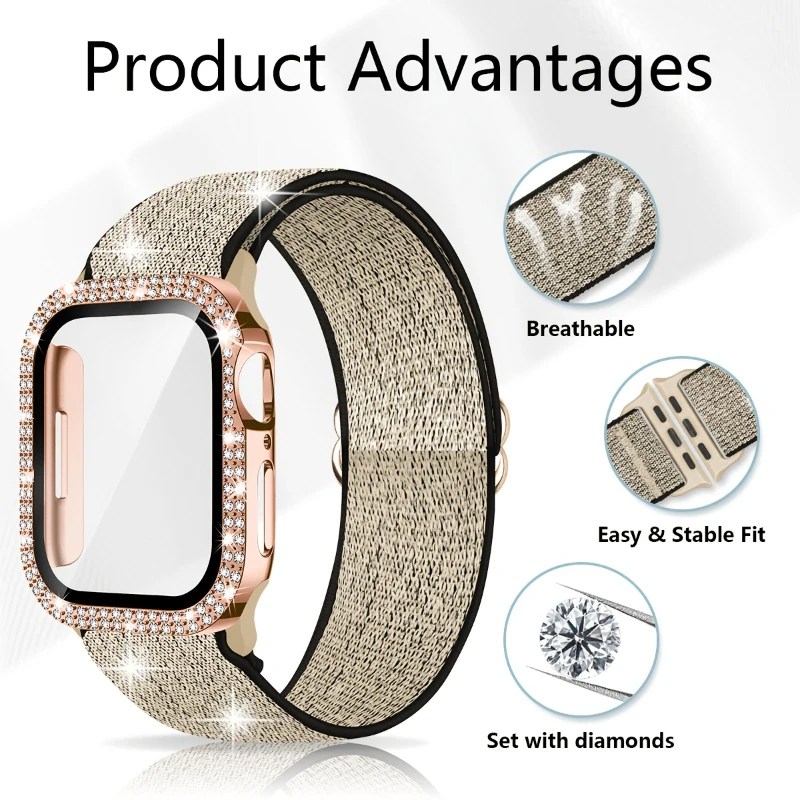 Band+Case for Apple Watch 45mm - Smartwatch Watch Accessories For Women recension och pris