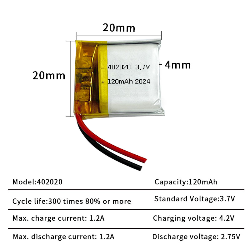 3.7V 120mAh 402020 Li-Po Recha - Smartwatch Headset recension och pris