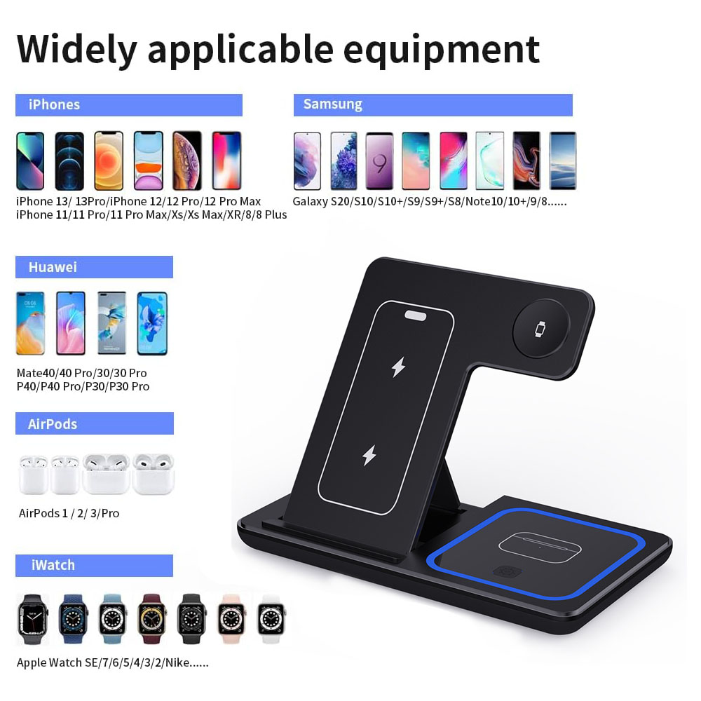 15W 3 in 1 Wireless Charger St - Smartwatch Ac recension och pris