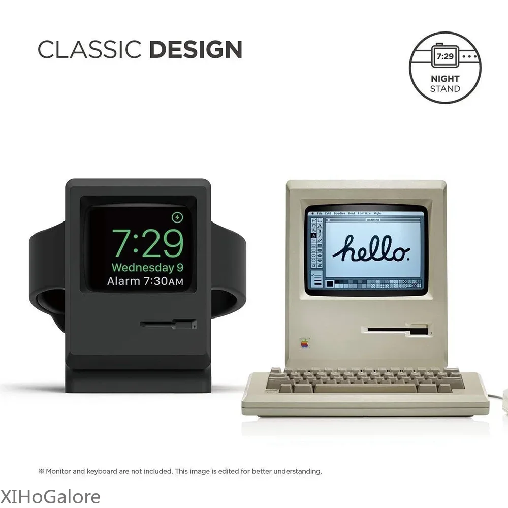 Retro Computer Pattern Silicon - Watch Charging Dock recension och pris